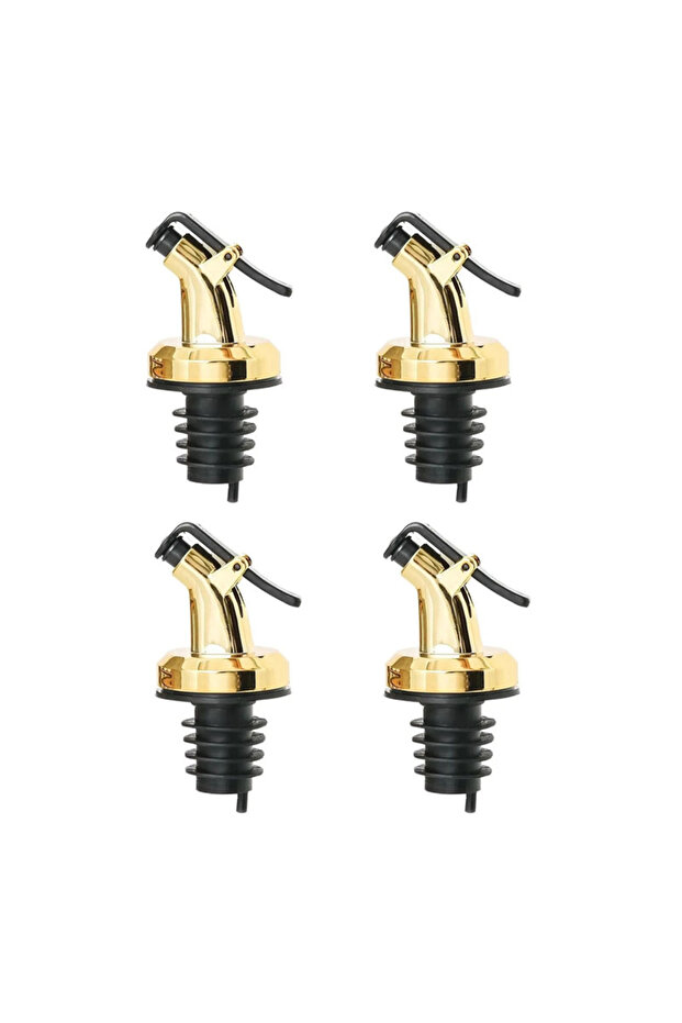 4Pcs Gold 1-4Pcs Wine Bottle Stopper Olive Oil Pourer Dispenser Bar Barware Spout Pourer Leakproof S