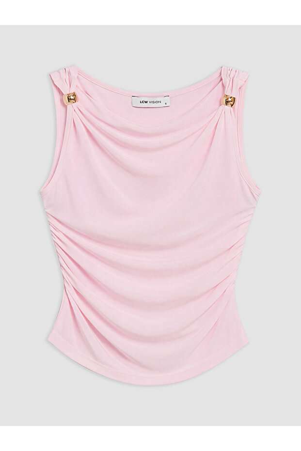 Özmarka New Season Boat Neck Gathered Blouse