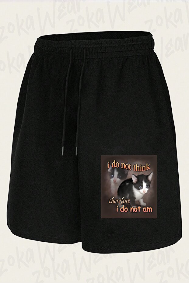 Unisex I Do Not Think Therefore I Do Not Exist Design Printed Shorts