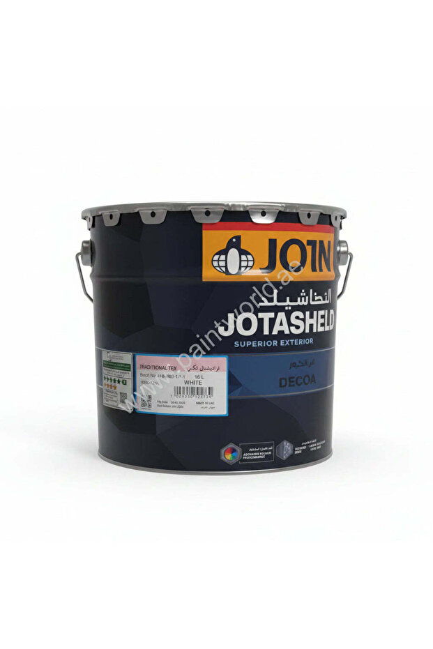 JOTASHIELD DECOR TRADITIONAL TEX WHITE 16 L – EXTERIOR TEXTURED WALL PAINT PURE ACRYLIC