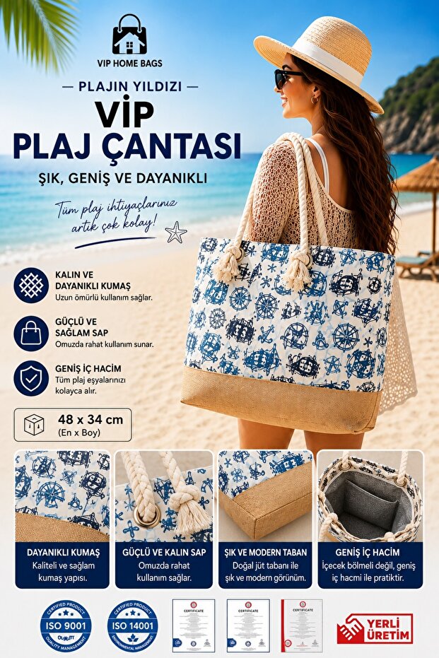Beach Bag Vip Bag Hand and Shoulder Bag Picnic Bag-Çapa