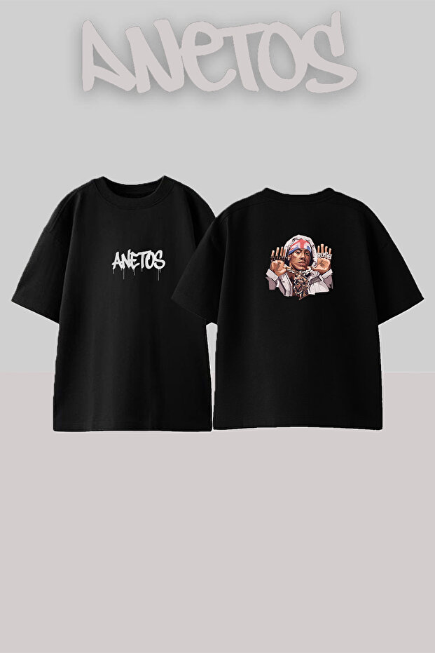 Central Cee_63 Design Printed Oversize Black T-Shirt