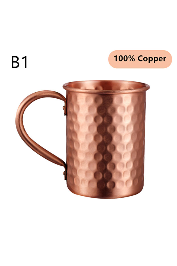 1PC A4 500ml 100% Copper Moscow Mule Mug Cocktail Wine Cup Hammered Coppery Beer Mugs Coffee Mug Mil