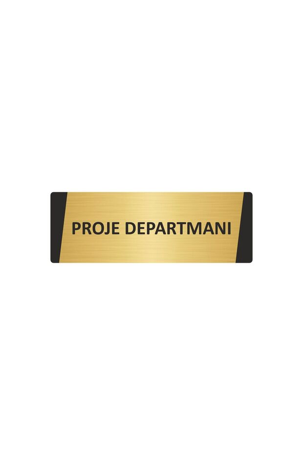 Project Department Metal Warning Sign 7X20 cm Gold Color