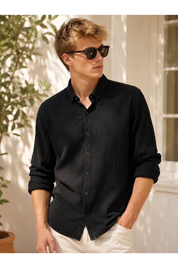 Men's Summer Muslin Shirt 100% Cotton