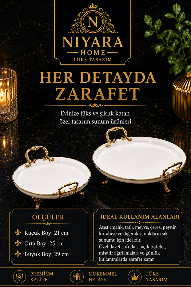 Set of 2 Medium Size: 25 cm Large Size: 29 cm
