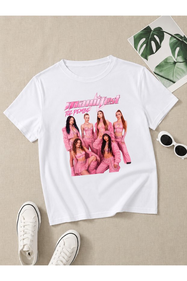 Manifest Powder Pink Zoktay Mina Esin Sueda Hilal Lidya Designed T-Shirt