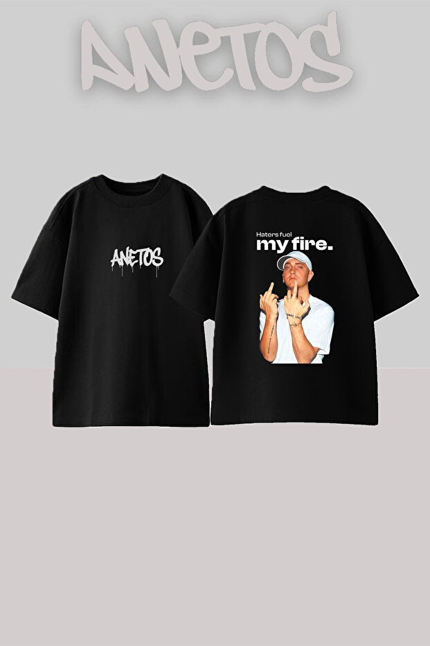 Eminem Rapper_16 Design Printed Unisex Oversize Black Tshirt