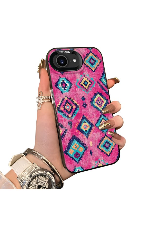 iPhone 17E Compatible Hard Acrylic Back Silicone Edge Lens Protection Case