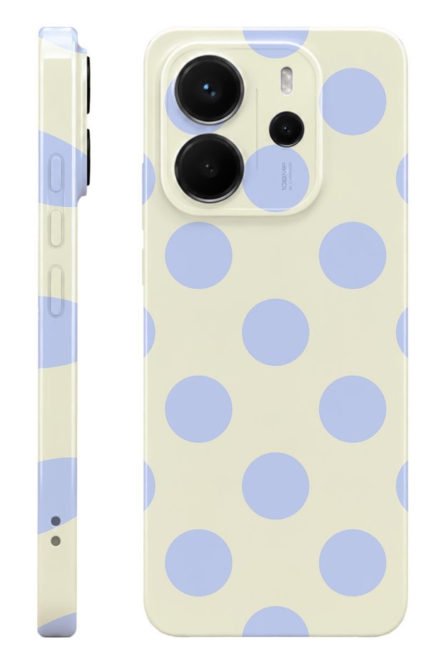 Xiaomi Redmi Note 14 Blue Polka Dot Protect Slim Glossy Full Print Camera Protected Phone Case