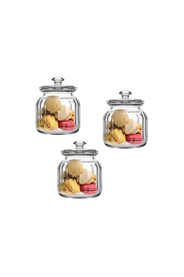 Glass Jar Set, 900 Ml, 3-Piece, Stylish and Durable Storage Solutions
