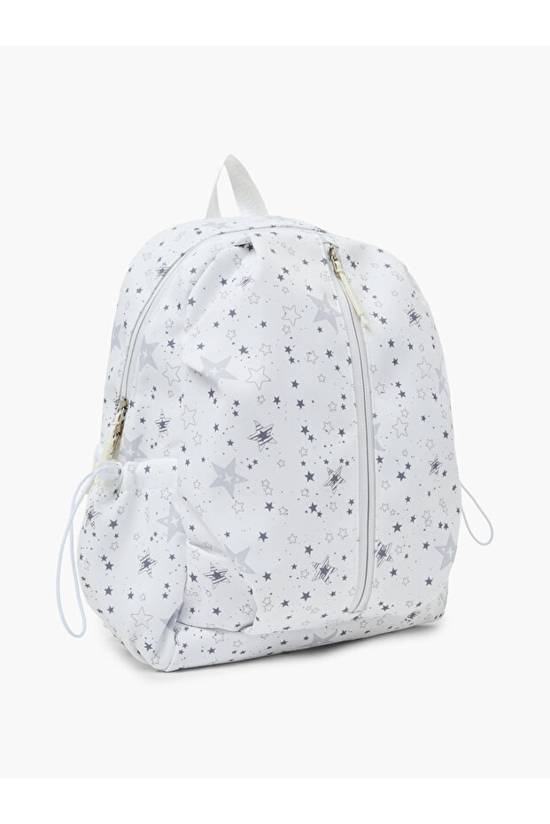 Girls Star Print Backpack with Zip Closure