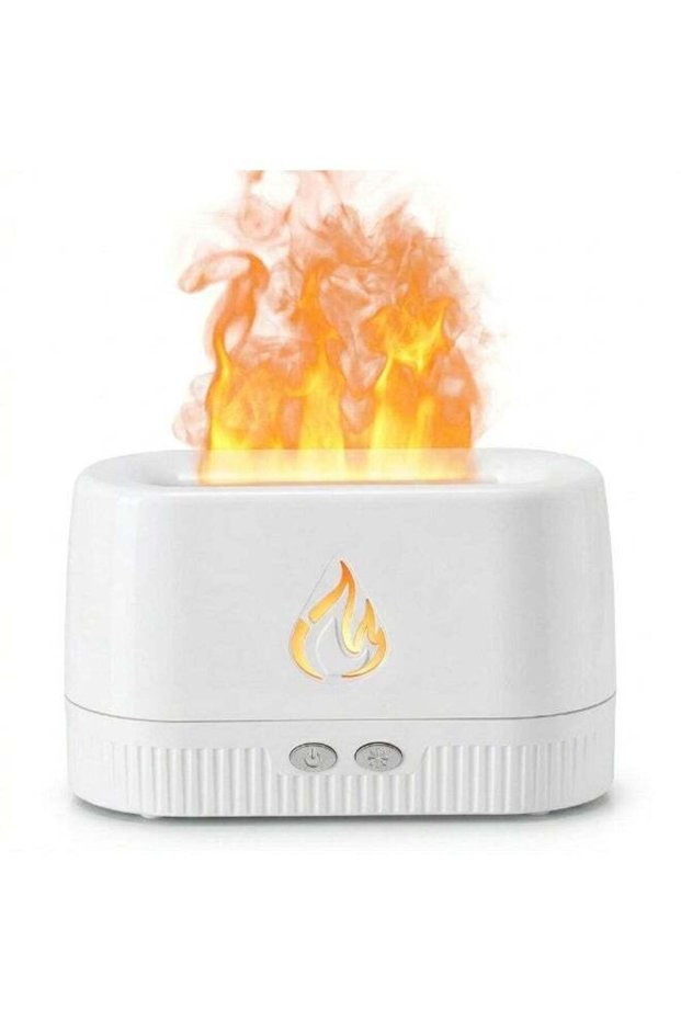 Flame Air Diffuser & Humidifier - Portable Aroma Diffuser with Multicolor LED Flame Effect, Quiet Mist Humidifier & Auto Shut Off Protection for Home & Bedroom