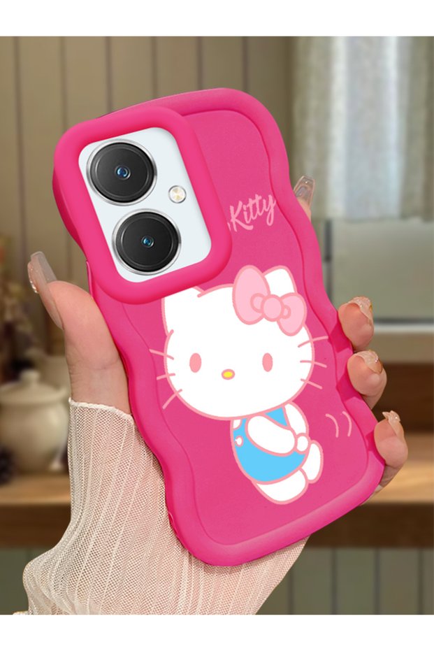 Vivo Y27 Compatible Case Camera Protector Red Silicone Couple Phone Case Kitty Pattern