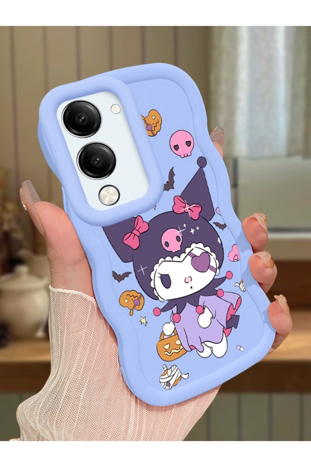 Vivo Y19 Compatible Case Camera Protector Blue Silicone Couple Phone Case Cartoon Pattern