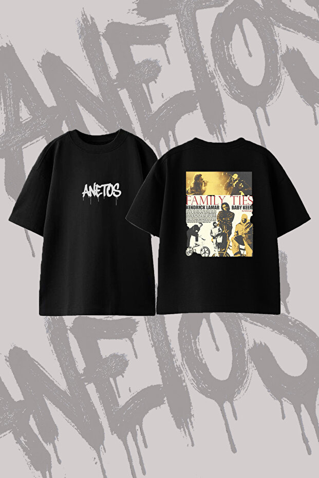 Kendrick Lamar Baby Keem Design Printed Oversize Crew Neck T-Shirt Black
