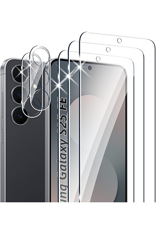 [3+2 Pack] Tempered Glass compatible with Samsung Galaxy S25 FE and Camera, No Bubbles, 9H Hardness, Anti-Scratch, HD Screen Protector for Samsung Galaxy S25 FE