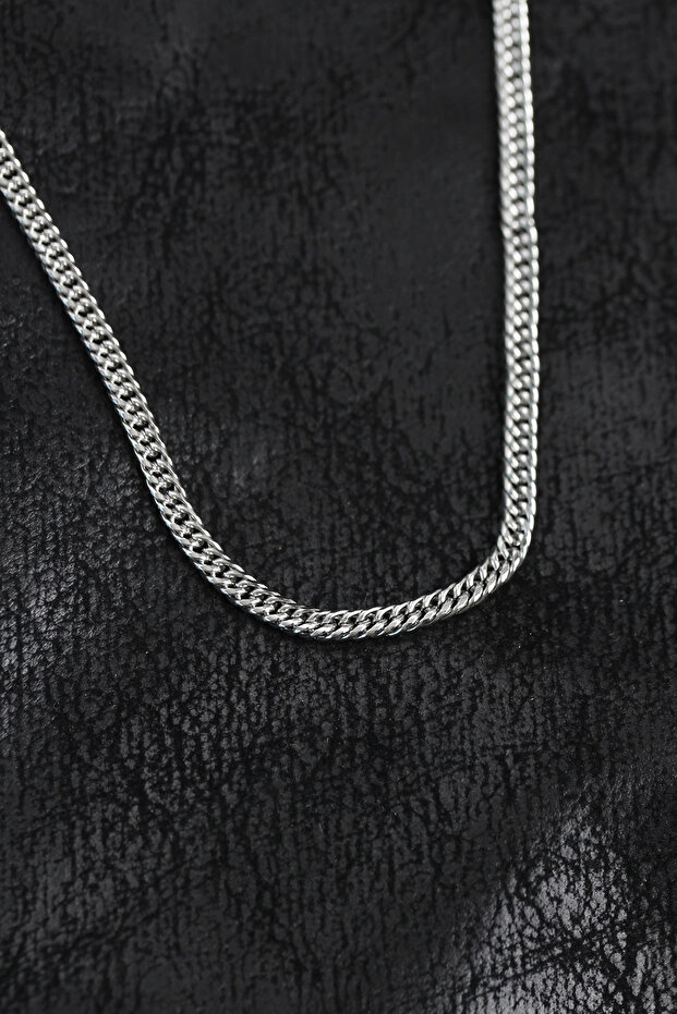 316L Steel Curb Model Chain Silver Color Men's Necklace