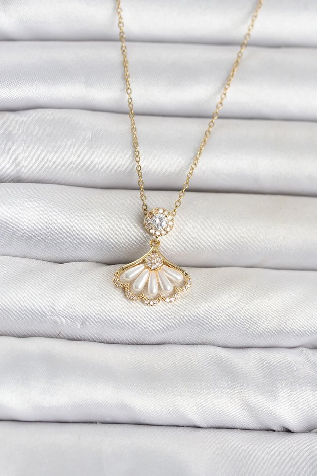 316L Steel Chain Gold Color Fan Model Women's Necklace