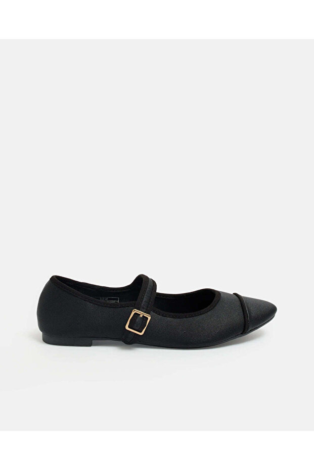 Women Black Textile Ballerinas