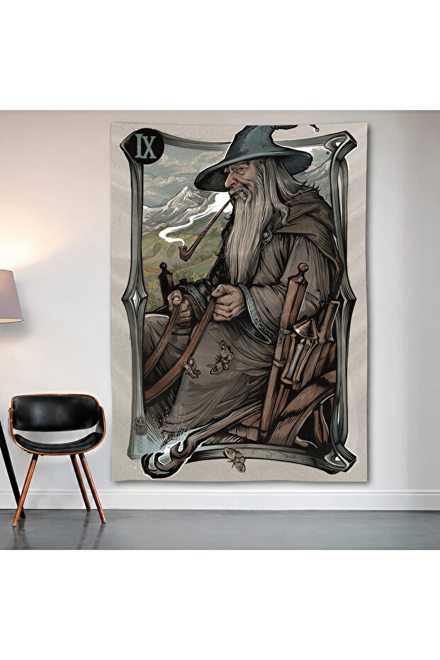 Gandalf the Grey Wall Covering Wall Tapestry First Quality Satin Fabric Poster