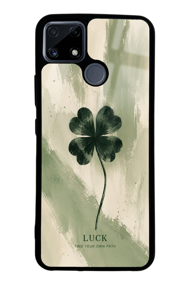 Realme C25 Glossy Phone Case with Lucky Sage Clover Design