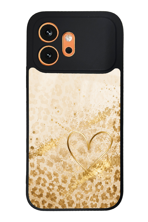 Honor 600 Golden Heart Glow Design Glossy Phone Case