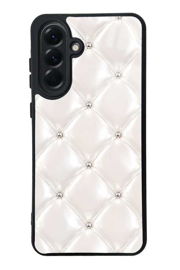 Samsung A56 Ivory Diamond Cushion Design Glossy Phone Case