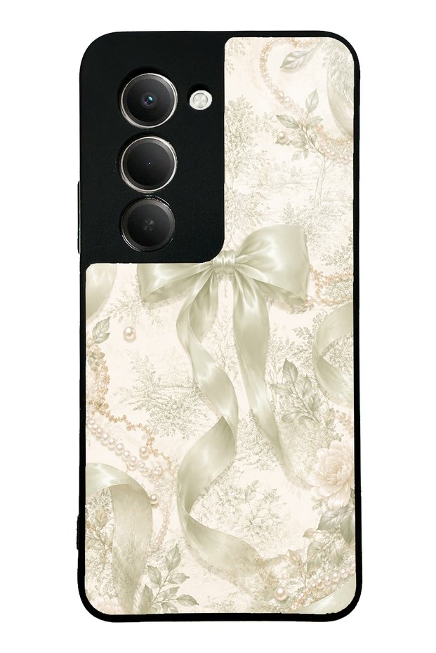 Xiaomi Redmi 15 Glossy Phone Case with Ivory Pearl Bow Design