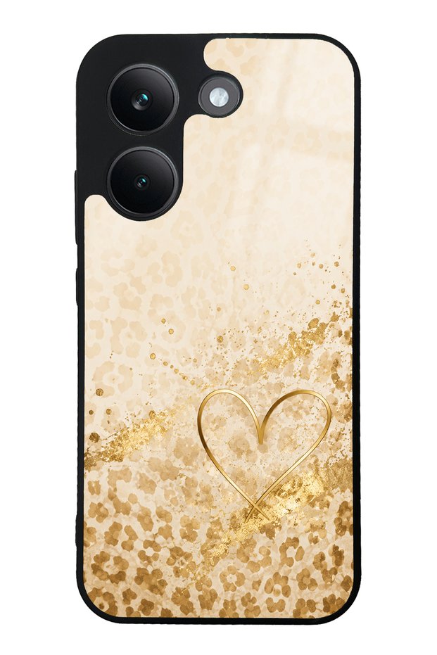 Xiaomi Poco X8 Pro Golden Heart Glow Design Glossy Phone Case