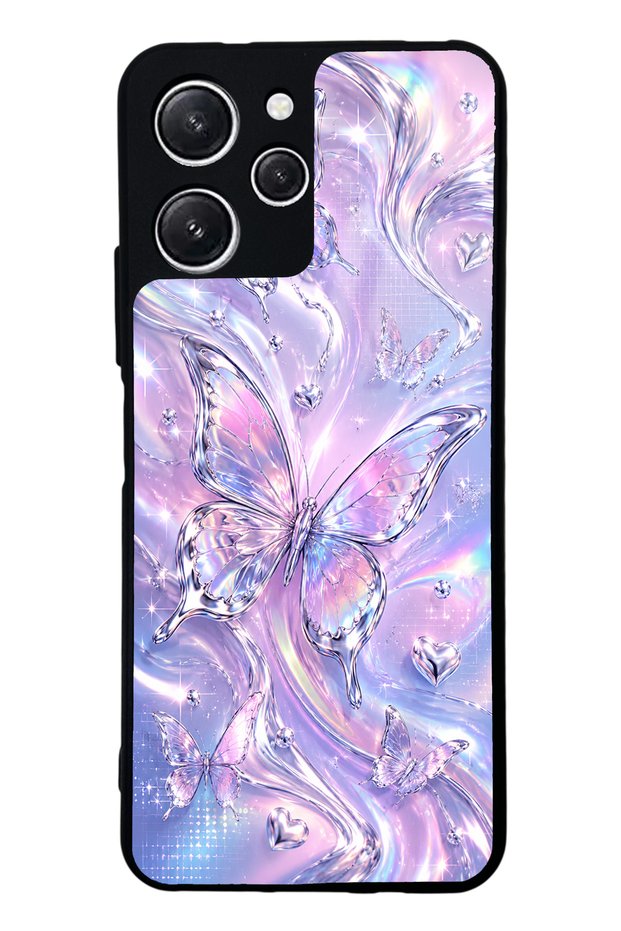 Xiaomi Redmi 12 Iridescent Dream Butterfly Design Glossy Phone Case