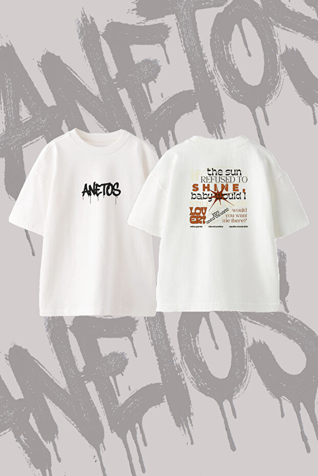 Ariana Grande Eternal Design Back Printed Cotton White Oversize T-Shirt