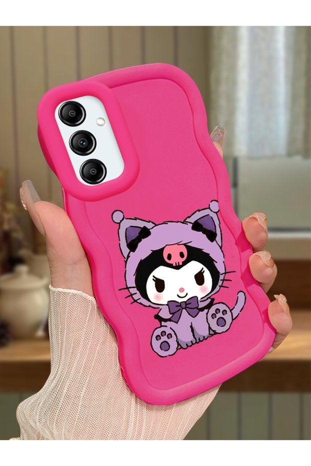 Samsung Galaxy A14 Compatible Case with Camera Protector Red Silicone Couple Phone Case Kuromi Pattern