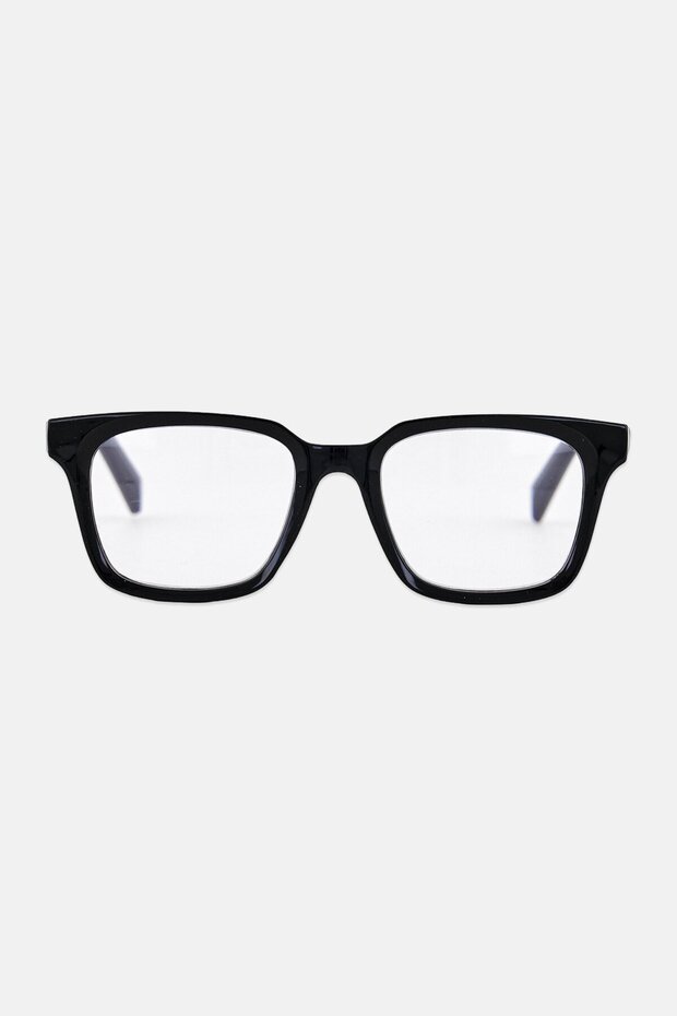 Men WR-S6441S Square Reading Glasses, Shiny Black