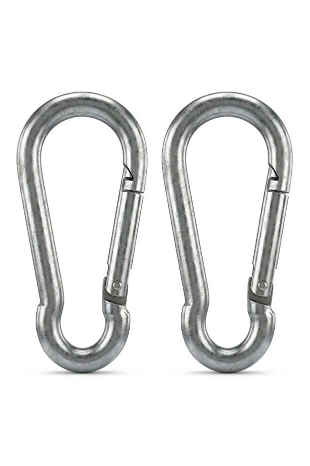 2Pcs 5.3 Inches Galvanized Steel Carabiner Clips, Silver, Spring Snap Hook for Dog Leash, Hammock, Aerial Yoga,Gym Pulldown Attachment, Exercise Machine, Heavy Duty