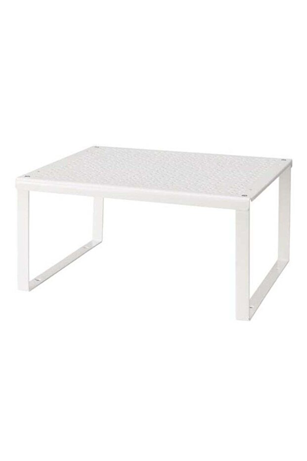 White Metal Cabinet Shelf Organiser Rack(32X28X16)