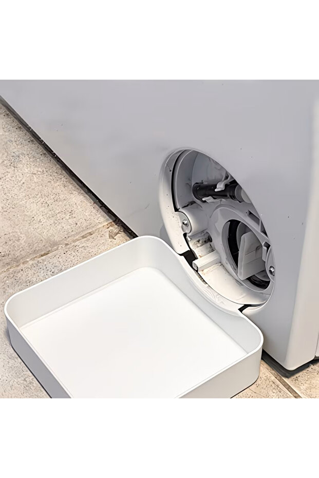 WHITE 1pc Washing Machine Drainage Tray, Ideal Water Collector, Prevents Laundry Room Spills
