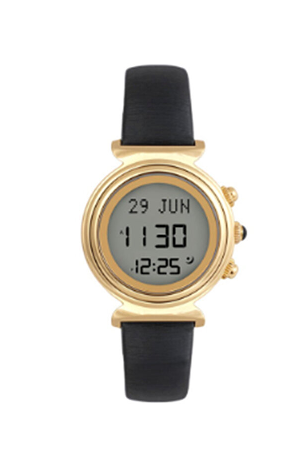 Water Resistant Leather Digital Watch WF-14L - 33 mm - Black