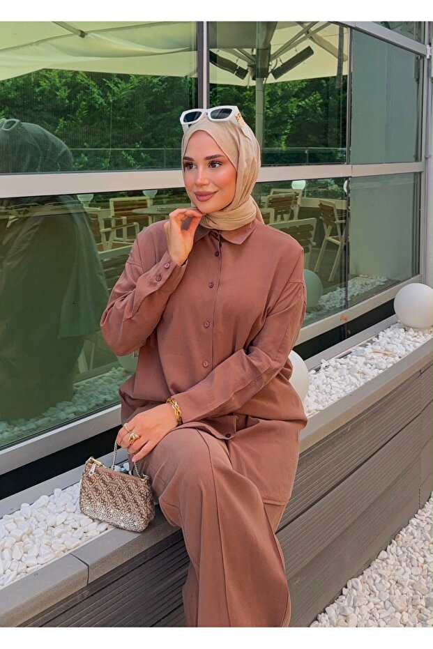 Silk Modal Fabric Shirt Pants Summer Double Set
