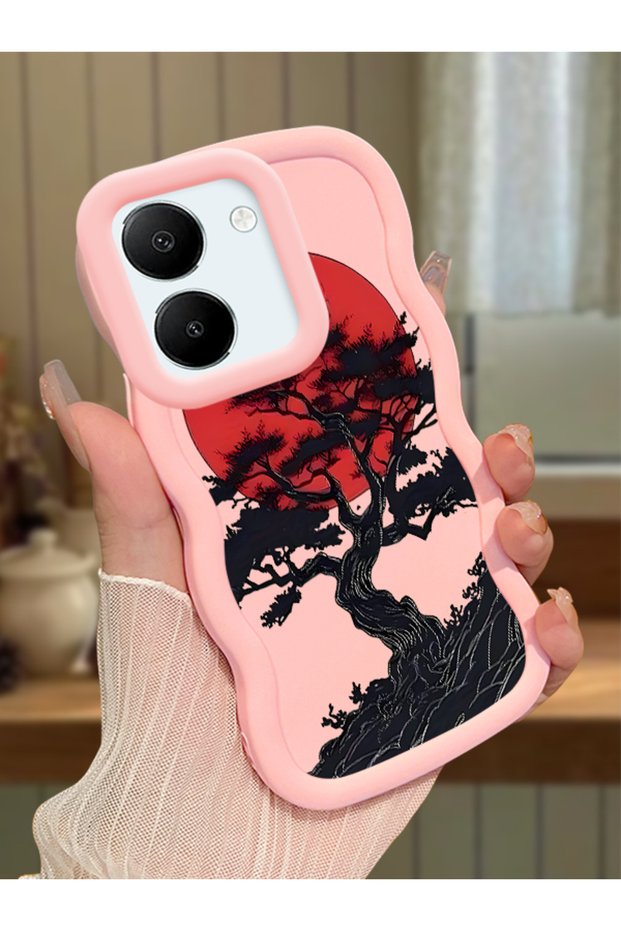 Vivo Y36 4g Compatible Case Camera Protective Pink Silicone Couple Phone Case Tree Pattern