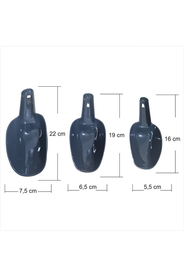 3 Sizes Unbreakable Shovel Spoon Ladle Set for Large Jar Bowl Aktar Box Spice Rack Aktarie Pantry Kitchen Food Wholesaler Utensils