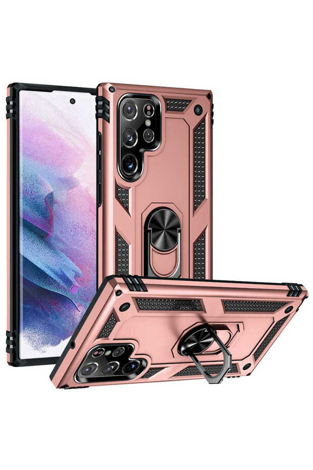 Galaxy S22 Ultra Case Camera Protector Magnetic Stand Tank Protection Senk