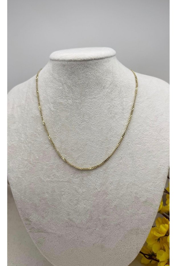 Tuelataki/Xuping Jewelry Figaro Chain Necklace Gold Color Stainless Steel Unisex Chain Necklace – Minimal Stylish Design