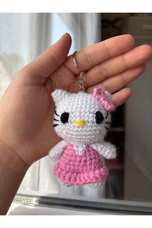 Örgü hello kitty anahtarlık