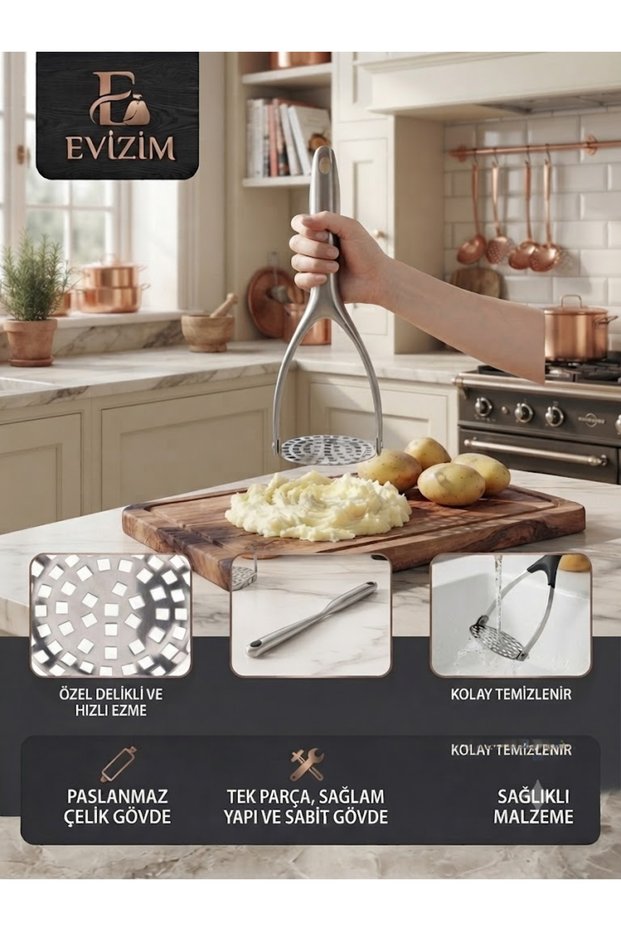 Stainless Steel Potato Masher Durable Mashed Potato Making Apparatus