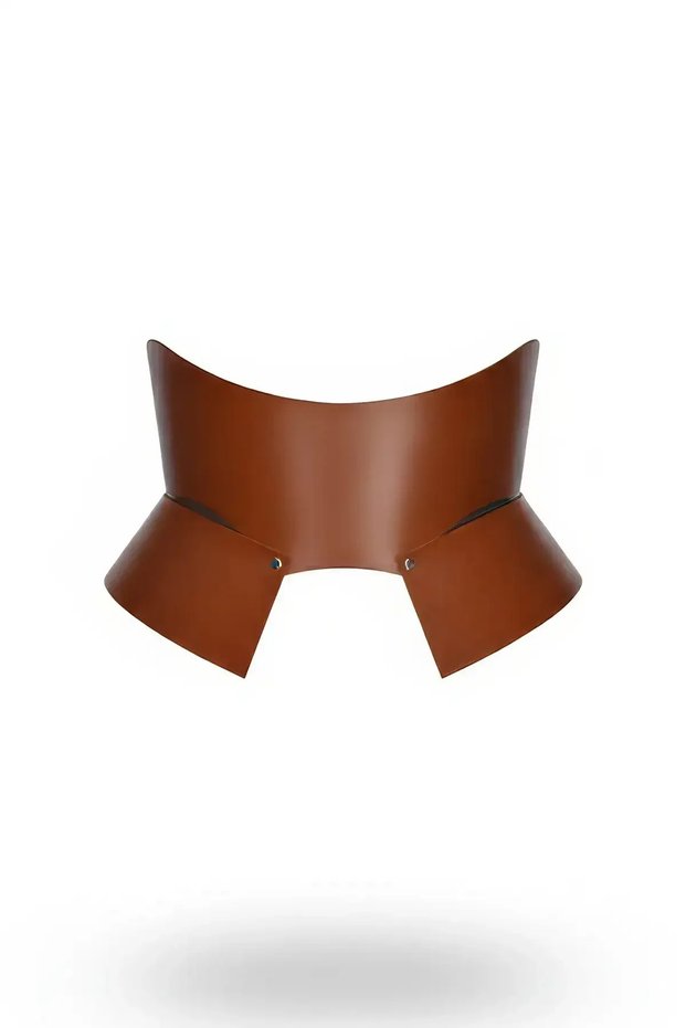 Brown Leather Wide Women's Belt, Corset Leather Belt - Apft611