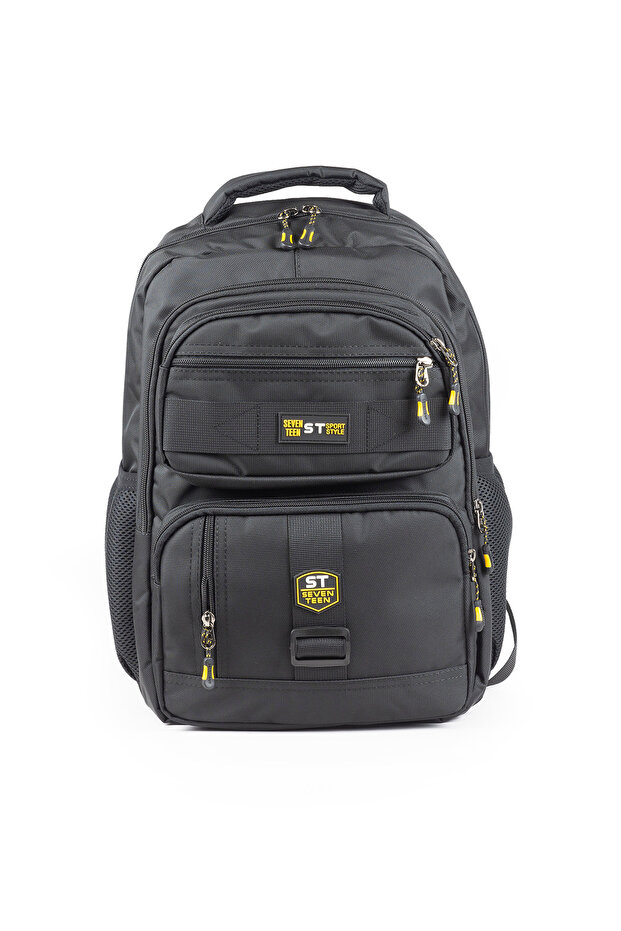 İmperteks Waterproof Fabric Medium Size Multi-Compartment Laptop, School, Sports, Travel Backpack Black-Yellow 903