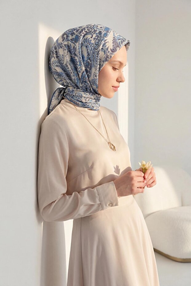 Soft Scarf Perla Sky Blue 90X90