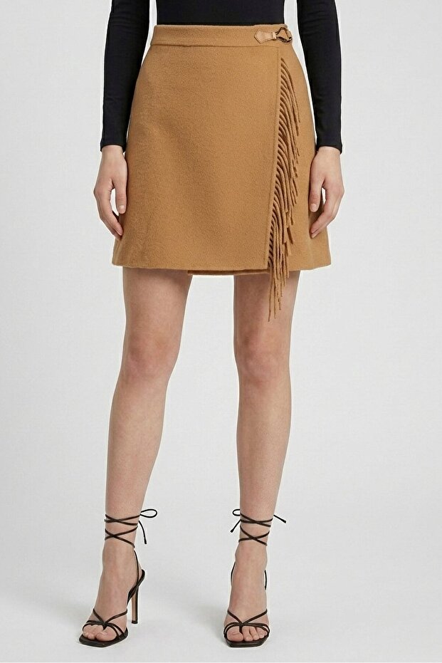 Women Textured Mini Skirts, Brown