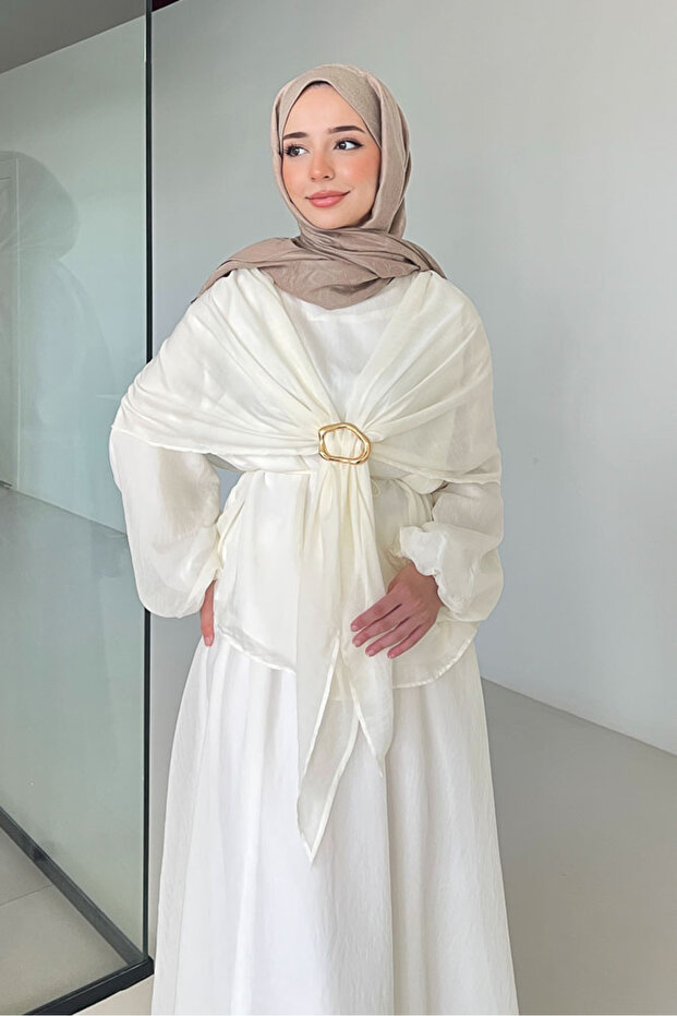 Buckle Skirt Suit - Ecru